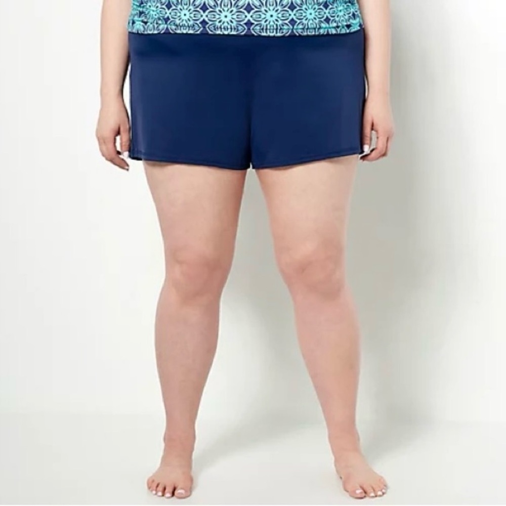 NWT AMBERNOON II Swim Bottoms Shorts Sz 12 Navy Dark Blue - Picture 2 of 7